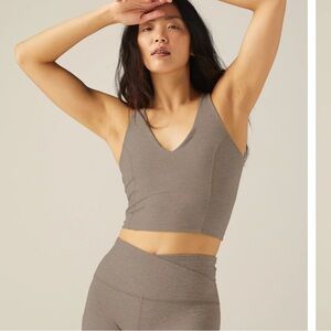 Beyond Yoga Caught in the Midi Legging/Always On Cropped Tank - Birch Heather